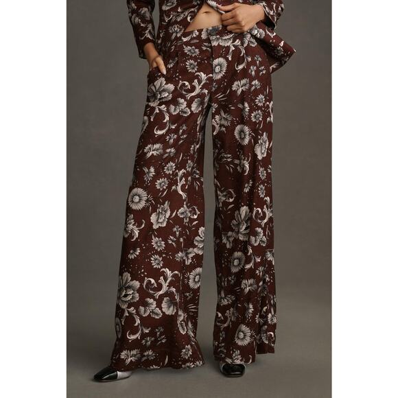 Anthropologie Pants - Anthropologie Wide-Leg Floral Pants - New Size 2